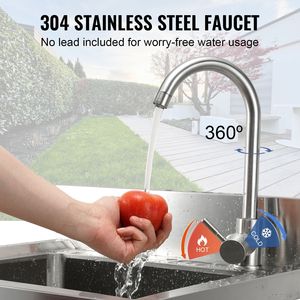 <b>Small</b> Free Standing Stainless Steel Utility <b>Sink</b> Faucet Legs 1 Compartment 16 X 13 X 8.7 Commercial Single for Villa Lab Use - Product Image 2