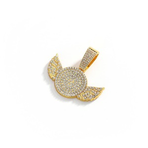 Pendentif en alliage en forme d'aile Sunnice pour chanteur, danseur, mode hip-hop européenne, collier personnalisé pour rappeur, vente en gros - Product Image 2