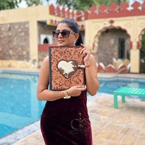 New Real Hand Tooled Carving Leather Business Planner Portfolio High Quality File <b>Folder</b> Document <b>Folder</b> Binder With <b>Card</b> Holder - Product Image 1