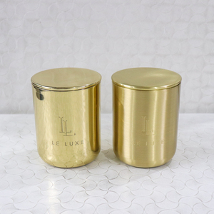 Contenedor de Latón Dorado de Lujo Personalizado para Velas, 16 oz, Hecho a Mano, Ecológico, Frasco Vacío para Decoración del Hogar, Recipientes para Hacer Velas - Product Image 2