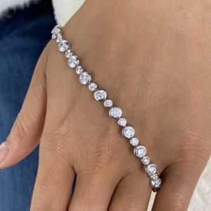 Bracelet tennis en diamant de laboratoire, or jaune massif 14 carats, 4,80 carats, certifié IGI, minimaliste, élégant, idée cadeau pour un anniversaire - Product Image 4