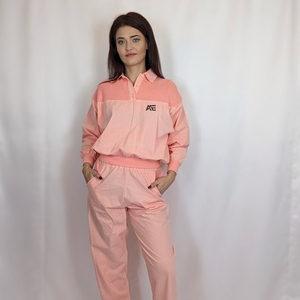 OEM Custom <b>Women</b> Pink Matching Set Casual Collared <b>Top</b> and Elastic Waist Summer Pants Fashion Hoodies Set Supplier - Product Image 3
