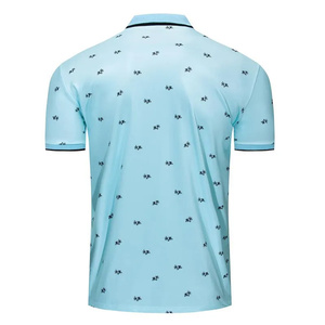 เสื้อโปโลสำหรับผู้ชายเสื้อโปโลผ้าฝ้ายสีล้วนพิมพ์ลายทั้งหมด - Product Image 3