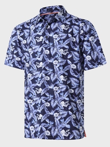 เสื้อโปโลแขนสั้นพิมพ์ลายสำหรับผู้ชาย SOSH4 ทรงปกติ ระบายอากาศได้ดี สวมใส่สบาย ผลิตจากผ้าโพลีเอสเตอร์ทอ ดีไซน์ลายพิมพ์ - Product Image 4