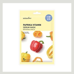 มาส์กบำรุงผิวหน้า Miraclair Paprika Vitamin Serum Mask 23 มล. ผลิตในเกาหลี แผ่นมาส์กสีขาว ไนอะซินาไมด์ สมุนไพร - Product Image 2