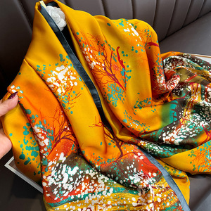 Elegant 100% <b>Silk</b> Square <b>Scarf</b> With Letter Pattern For Women Multi Functional Fashion Accessory All Seasons - Product Image 5