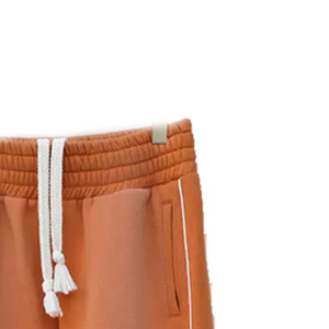 Pantalones Deportivos Naranja para Hombre, Cintura Elástica con Cordón, Bolsillos Laterales, Estilo Casual para Primavera, Ligeros, Tejido de Mezcla de Lino/Algodón - Product Image 6
