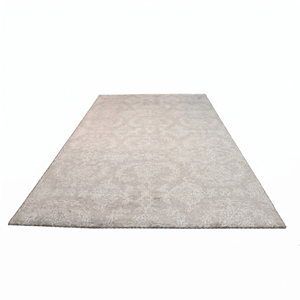 Tapis d'intérieur personnalisé en laine écologique, antidérapant, tufté à la main, ton sur ton taupe ivoire, motif floral, pour hôtel, villa, salon - Product Image 2