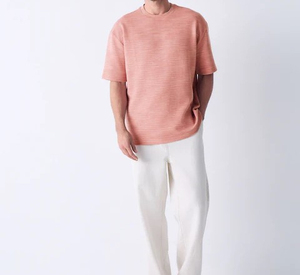 T-shirt en coton respirant pour homme, coupe ample, manches courtes, décontracté, tissu doux, épaules tombantes, t-shirt uni léger - Product Image 3