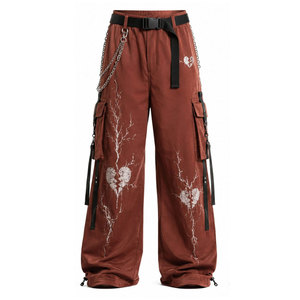 Men's Blue Soccer Print Cargo Pants With Chains Elastic Waist Street Style <b>Harem</b> Pants Breathable Midweight Summer Wear - Product Image 5