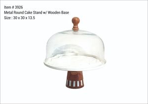 New Designer <b>Marble</b> <b>Cake</b> <b>Stand</b> with Hand-Finished Wooden Base for Premium Home Styling Hotels & Fine Dining Presentation - Product Image 5