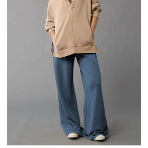 Pantalones de yoga acampanados de algodón de pierna ancha para mujer al por mayor, con cintura alta y cordón, estilo urbano, joggers 2026 - Product Image 5