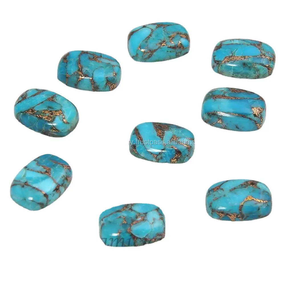 Top Quality Blue Copper Turquoise Rectangle Shape Loose Gemstone For Making Jewelry and Component Loose Gemstone Manufacturer