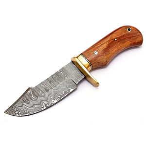 Cuchillo de Caza de Acero de Damasco de Primera Calidad, el Mejor Diseño con Mango de Madera Personalizable, Soporte OEM - Product Image 6