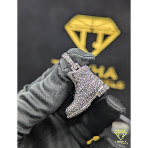จี้รองเท้าบูทประดับเพชรโมอิสซาไนต์ VVS เงินแท้ 925 สไตล์ฮิปฮอป จาก Trisha Jewels - Product Image 4