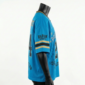 Premium <b>Womens</b> Football Jersey 180 GSM Moisture Wicking Micro <b>Mesh</b> Polyester Blue Black Gold Panel Design Custom Logo - Product Image 6