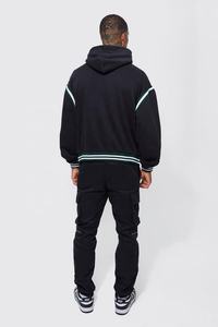 เสื้อฮู้ดแบบสวมหัวสำหรับผู้ชายเสื้อมีฮู้ดแบบตะเข็บตัดกันเสื้อมีฮู้ดระบายอากาศมีโลโก้ตามสั่งโดยผลิตภัณฑ์ huzaifa - Product Image 3