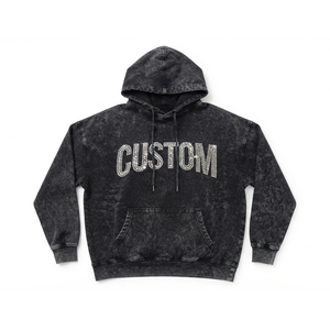 Sudadera con Capucha Personalizada con Pedrería, Amarilla, Corte Regular, Unisex, 100% Algodón, Felpa, Informal, para Invierno, Estilo Urbano, Lavado Ácido - Product Image 5