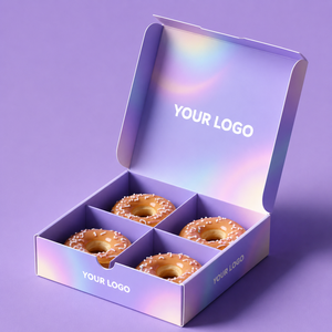 OEM High Quality Delivery Foldable Cardboard Cake Dessert <b>Cookies</b> Doughnut Waterproof Paper Packaging <b>Boxes</b> - Product Image 1