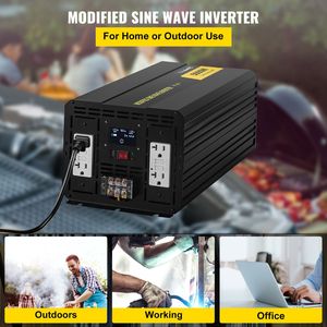 Convertitore di Energia a Onda Modificata 5000W, Adattatore per Veicoli 12V DC a 110V AC, Inverter con Schermo LCD e Telecomando - Product Image 2
