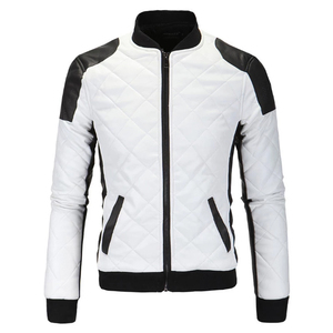 Chaqueta de Cuero para Hombre, Estilo Bomber Acolchada, Corte Ajustado, Color en Contraste, Chaqueta Biker, Prenda Exterior de PU Suave, Moda Urbana para Hombre 2026 - Product Image 4