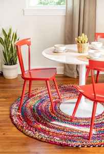 พรมปูพื้นน้ำหนักเบาและพับเก็บได้ ทำจากปอกระเจาและผ้าฝ้าย บุนวมและซักทำความสะอาดได้ เหมาะสำหรับห้องนอนและห้องนั่งเล่น - Product Image 5