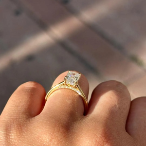 Emerald Cut White Gold <b>Diamond</b> <b>Ring</b> 2.70ct Lab-Grown Engagement Wedding Jewelry 14k Gold Plated Eternity Vermeil - Product Image 6