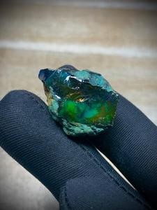 Opale naturelle brute, couleur noire, pierre précieuse en vrac, 13,80 mm, forme irrégulière, pour la fabrication de bijoux - Product Image 2