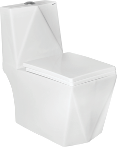 ถังเซรามิกแบบสองด้านล้างทำความสะอาดได้1ชิ้นถังเก็บน้ำแบบมีช่อง P-TRAP ติดตั้งบนพื้นด้วยแรงโน้มถ่วงรับประกัน5ปี - Product Image 1