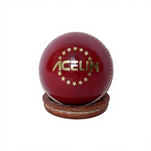Ballon de cricket en cuir Elite Pro cousu à la main, qualité tournoi, fabricant OEM personnalisé - Product Image 1
