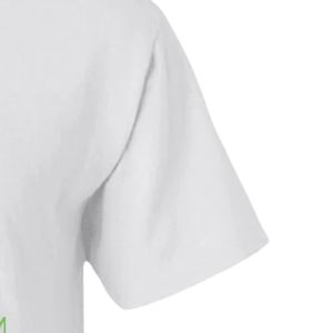 Camiseta blanca personalizada para mujer con bordado rosa y verde, manga corta, cuello redondo, informal, a la moda, para verano, estilo urbano. - Product Image 3