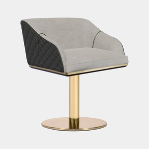 Tabouret de bar pivotant Luxxu Charla, base en laiton, revêtement en cuir PU, sans accoudoirs - Sièges design modernes de luxe pour usage commercial - Product Image 3