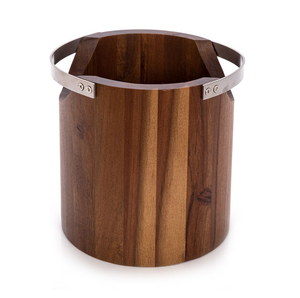 Seau à glace en bois personnalisé avec double poignée métallique, seaux à vin glacés, prix imbattable - Product Image 1