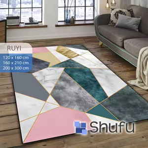 Tapis en flanelle de polyester Shufu doux et confortable, qualité supérieure, antidérapant, anti-allergie, à poils moyens, style moderne, vente en gros - Product Image 4