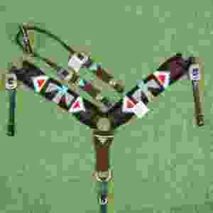 Juego de aparejos para caballo Thunder Bird Mohair con cuero argentino, cintura de 32 pulgadas - Product Image 2