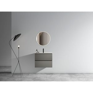 Mobile Bagno Sospeso Grigio Spaziale da 24 Pollici con Ampio Spazio Contenitivo, Lavabo in Ceramica e Foro per Rubinetto Singolo - Design Moderno - Product Image 2