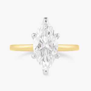 Bague de fiançailles solitaire marquise 2,50 carats en diamant de laboratoire serti à griffes, style minimaliste, pour demande en mariage, vente en gros, or massif 14k 18k - Product Image 3