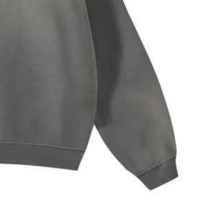 Sudadera con cuello simulado personalizada 2025, de forro polar de 380GSM, de peso pesado, estilo oversize, con corte holgado vintage y lavado ácido - Product Image 3