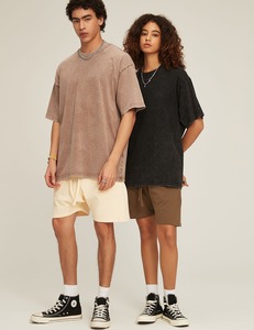 Camisetas Oversize para Hombre, Camisetas de Algodón con Lavado Ácido, Estilo Holgado, Vintage, Streetwear - Product Image 1