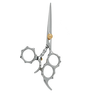 Professional Salon Hair Cutting <b>Barber</b> Scissors Silver Color Gold Adjustment Screw Three Finger Stainless Steel Sharp <b>Blade</b> - Product Image 6