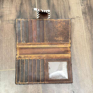 New High Quality Hand-Stitch Leather Cowhide Fringe Crossbody <b>Bags</b> & Genuine Cowhide Leather Bifold Wallet Set 2 Pcs for Women's - Product Image 5