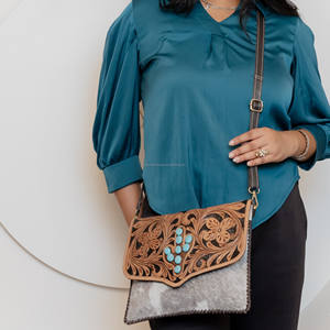 Bolso bandolera de piel auténtica de diseñador de lujo de alta calidad para mujer - Product Image 2