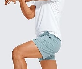 Shorts de sport pour homme, couleur bleu uni, respirants, en coton et nylon, très demandés, pour la gym, l'entraînement et la course à pied. - Product Image 4