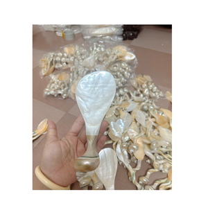 HANDCRAFTED MOTHER OF PEARL SALAD SERVING SPOONS 23CM NATURAL IRIDESCENT <b>SHELL</b> SPOON SET EXQUISITE <b>SHELL</b> HANDLE ARTISAN CRAFTS - Product Image 4