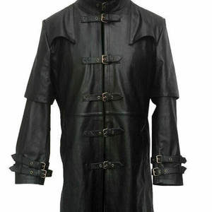 MEN'S <b>GOTHIC</b> LONG COAT TOP FAUX LEATHER STEAMPUNK TRENCH COAT CUSTOM WHOLESALE 2026 - Product Image 5