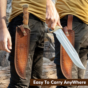 Accessoires de plein air, couteaux Bowie personnalisés OEM de haute qualité, écologiques, en acier inoxydable avec manche en bois, garantie de 3 ans, nouveau style - Product Image 2