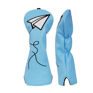 Housse de tête de club de golf en cuir PU léger blanc, nouvelle conception, fabriquée en usine, avec drapeau américain brodé, accessoires - Product Image 1