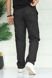 Pantalon cargo pour homme, taille élastique, séchage rapide, coupe ample, couleur unie, vêtements décontractés d'extérieur avec poches, toutes saisons - Product Image 3