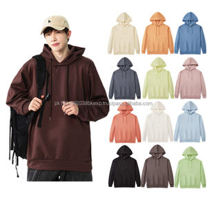 Haute qualité 300g Polyester coton Spandex mélange logo personnalisé impression broderie logo unisexe femmes hommes plaine pull à capuche - Product Image 1