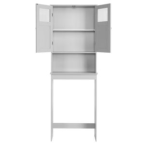 Mobile da Bagno a Doppia Anta in MDF Verniciato Grigio 60*22*170cm, Arredo per Toilette e Bagno - Product Image 3